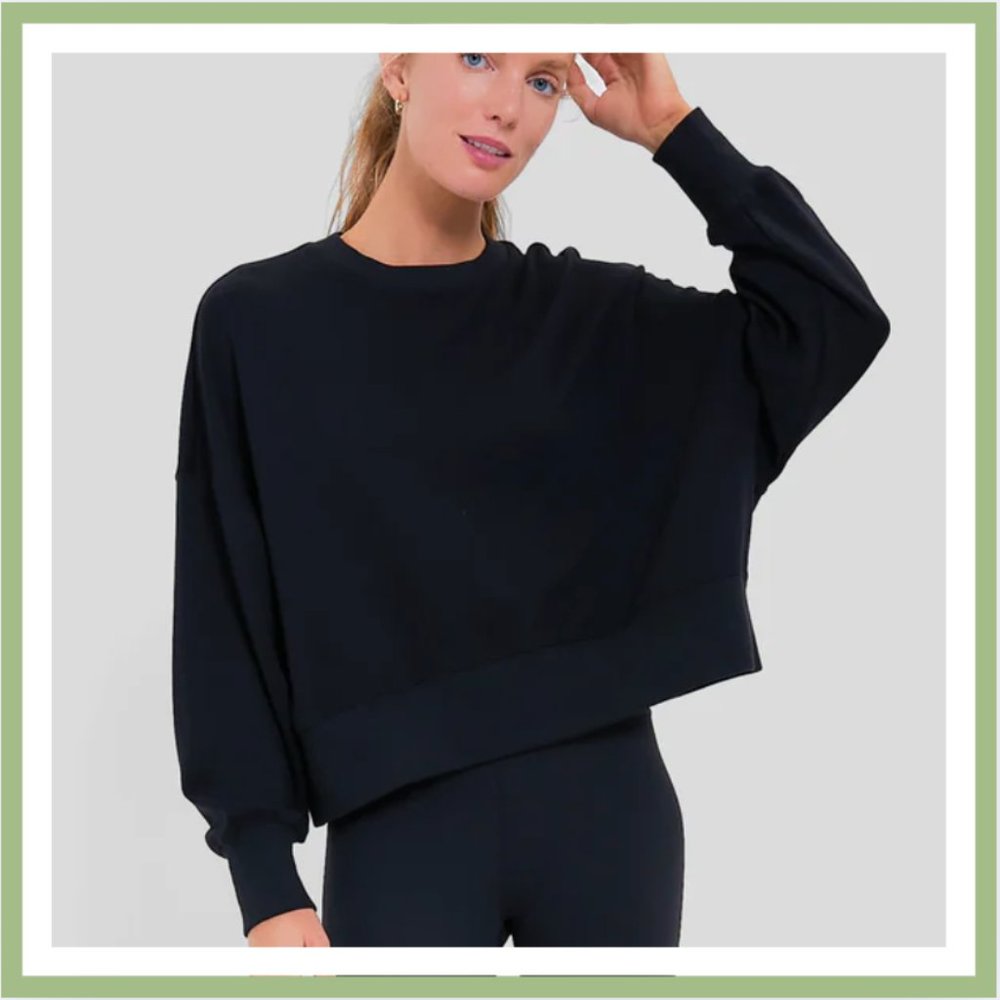 TUCKERNUCK SPORT Black Cropped Oliver Pullover